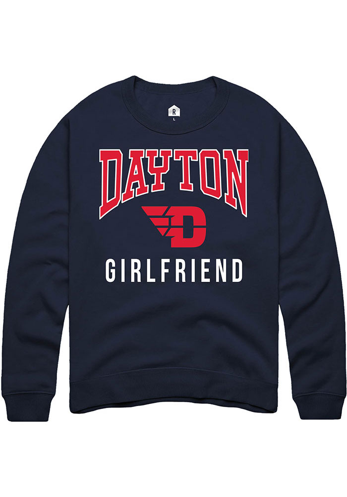 Dayton Flyers Mens Navy Blue Girlfriend Long Sleeve Crew Sweatshirt