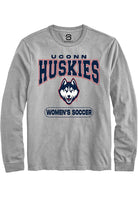 UConn Huskies Unisex Womens Soccer Heather Grey Long Sleeve T-Shirt