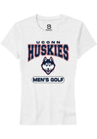 UConn Huskies Womens Mens Golf White Short Sleeve T-Shirt
