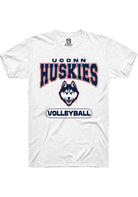UConn Huskies Unisex Volleyball White Short Sleeve T-Shirt