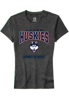 UConn Huskies Womens Womens Ice Hockey Heather Charcoal Short Sleeve T-Shirt