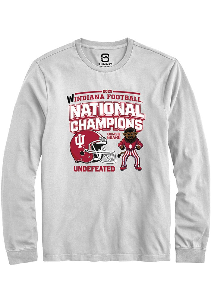 Indiana Hoosiers Unisex White Headlines 2025 National Champions Long Sleeve T-Shirt