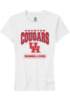 Houston Cougars Womens White Swimming & Diving Short Sleeve T-Shirt