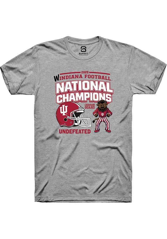 Indiana Hoosiers Unisex Sport Grey Headlines 2025 National Champions Short Sleeve T-Shirt