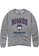 UConn Huskies Unisex Womens Cross Country Heather Graphite Crew Sweatshirt