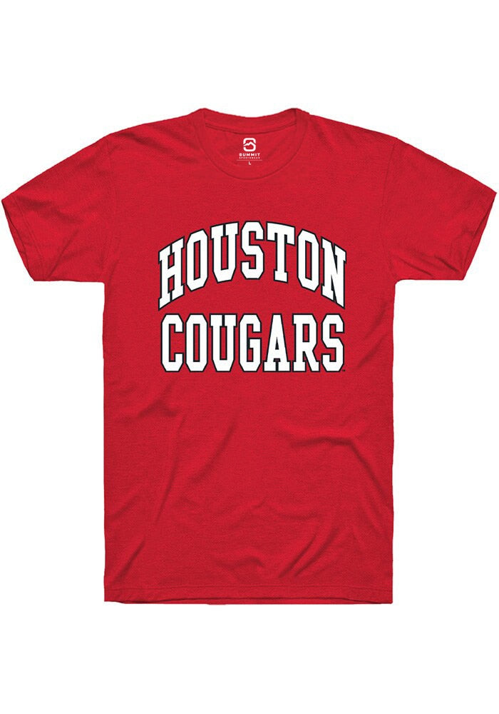 Houston Cougars Red Arch Stack Short Sleeve T-Shirt