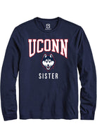 UConn Huskies Unisex Sister Navy Long Sleeve T-Shirt