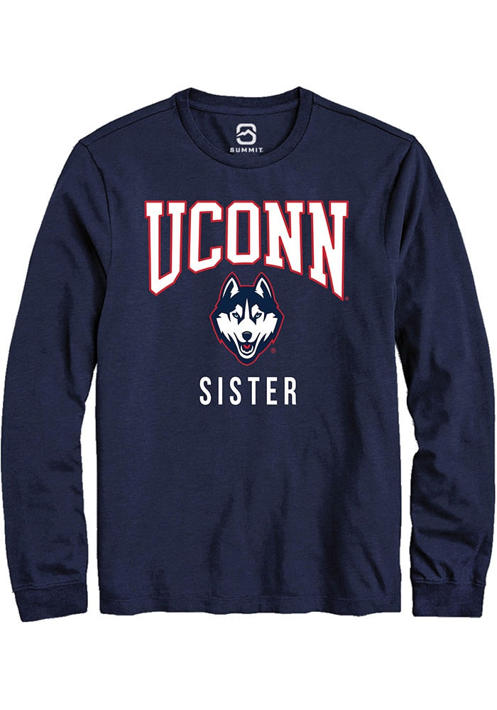 UConn Huskies Unisex Sister Navy Long Sleeve T-Shirt