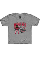 Indiana Hoosiers Youth Graphite Heather Windiana Arch 2025 National Champions Short Sleeve T-Shirt