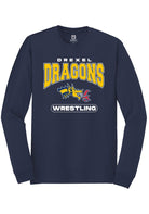 Drexel Dragons Navy Blue Wrestling Long Sleeve T-Shirt