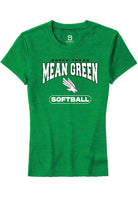 North Texas Mean Green Womens Kelly Green Softball Short Sleeve T-Shirt