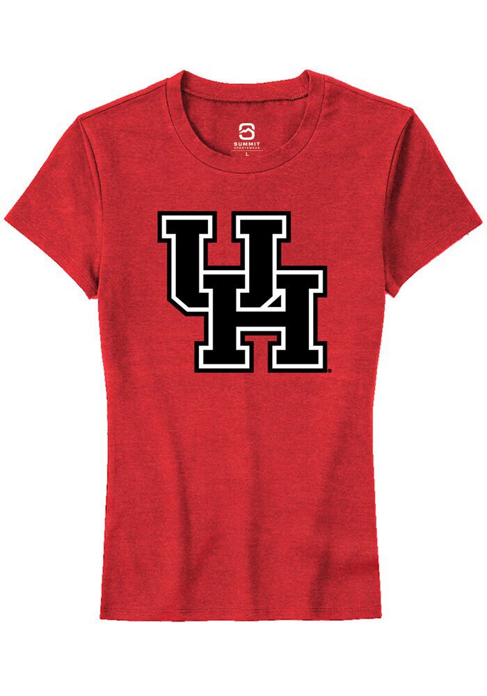 Houston Cougars Womens Red Primary Logo Short Sleeve T-Shirt