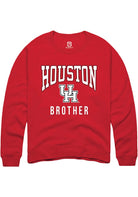 Houston Cougars Mens Red Brother Crew Sweatshirt