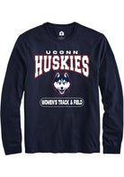 UConn Huskies Unisex Womens Track and Field Navy Long Sleeve T-Shirt