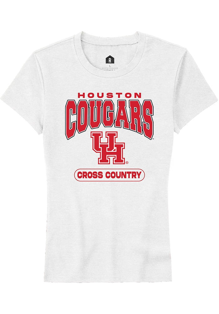 Houston Cougars Womens White Cross Country Short Sleeve T-Shirt