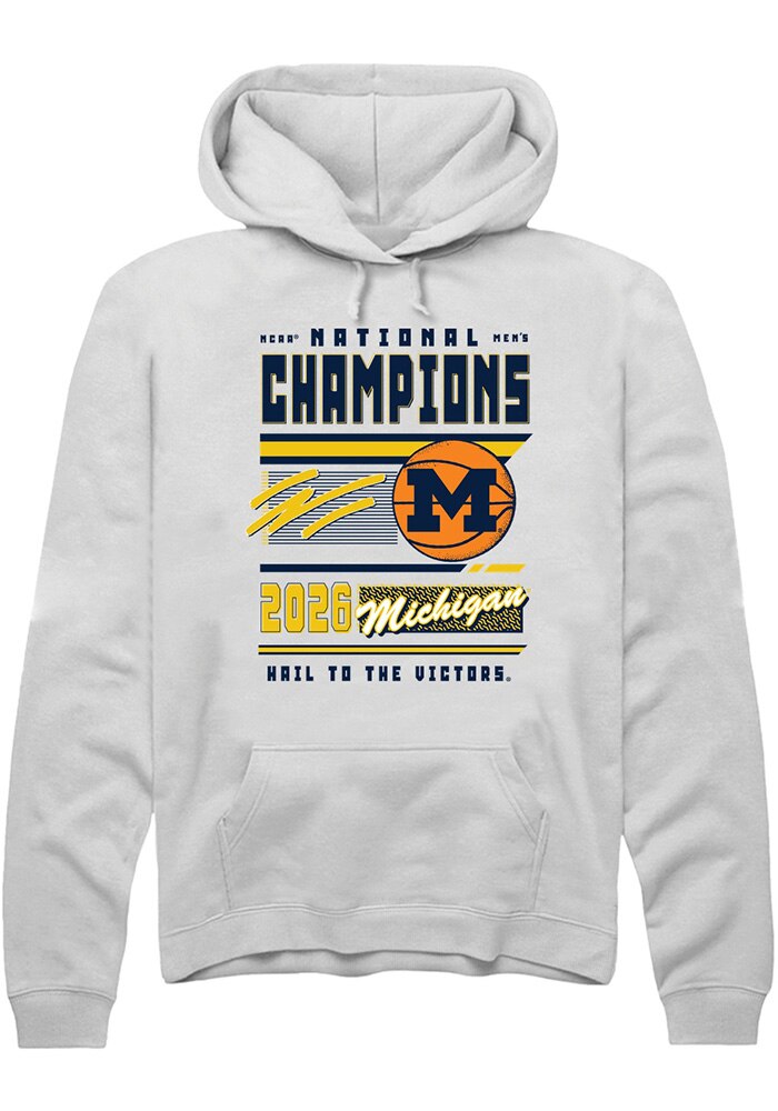 Michigan Wolverines Unisex White Mbb National Champs 2026 Magazine Hoodie
