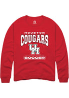 Houston Cougars Mens Red Soccer Long Sleeve Crew Sweatshirt