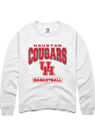 Houston Cougars Mens White Basketball Long Sleeve Crew Sweatshirt