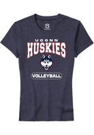 UConn Huskies Womens Volleyball Heather Navy Short Sleeve T-Shirt