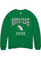 North Texas Mean Green Mens Kelly Green Sister Long Sleeve Crew Sweatshirt