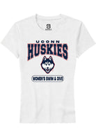 UConn Huskies Womens Womens Swim and Dive White Short Sleeve T-Shirt