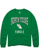 North Texas Mean Green Mens Kelly Green Funcle Long Sleeve Crew Sweatshirt