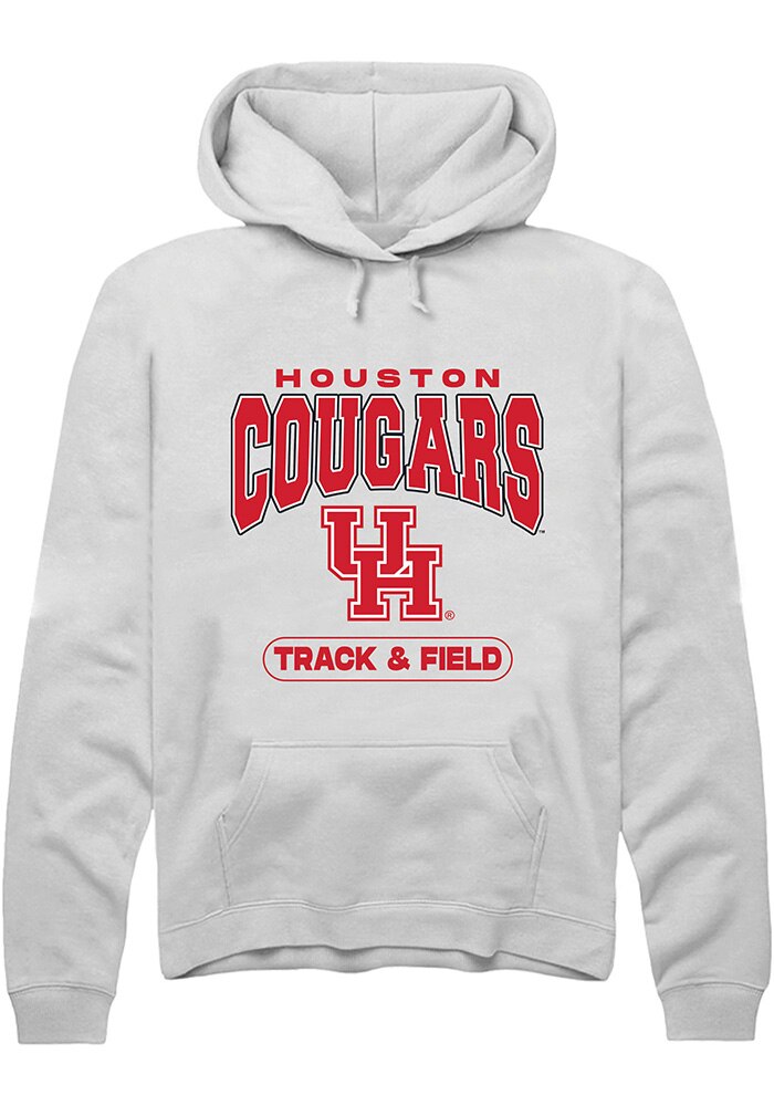 Houston Cougars Mens White Track & Field Long Sleeve Hoodie