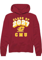 Central Michigan Chippewas Mens Maroon Class of 2027 Long Sleeve Hoodie