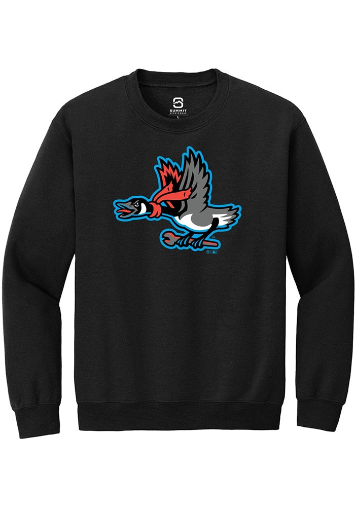 Beloit Sky Carp Unisex Black Primary Logo Unisex Crew Neck Sweatshirt