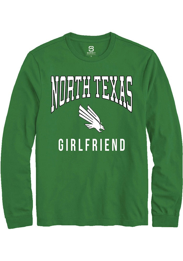 North Texas Mean Green Kelly Green Girlfriend Long Sleeve T-Shirt