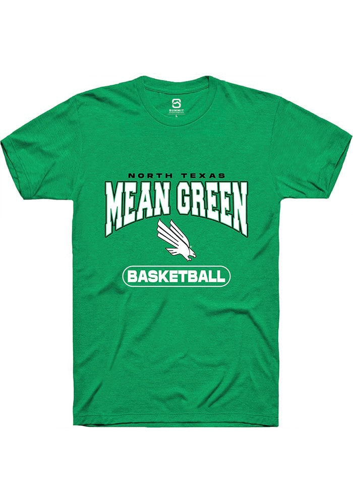 North Texas Mean Green Kelly Green Basketball Short Sleeve T-Shirt
