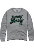 Michigan State Spartans Mens Graphite RAISING MASCOTS Long Sleeve Crew Sweatshirt