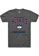 UConn Huskies Unisex Womens Cross Country Charcoal Short Sleeve T-Shirt