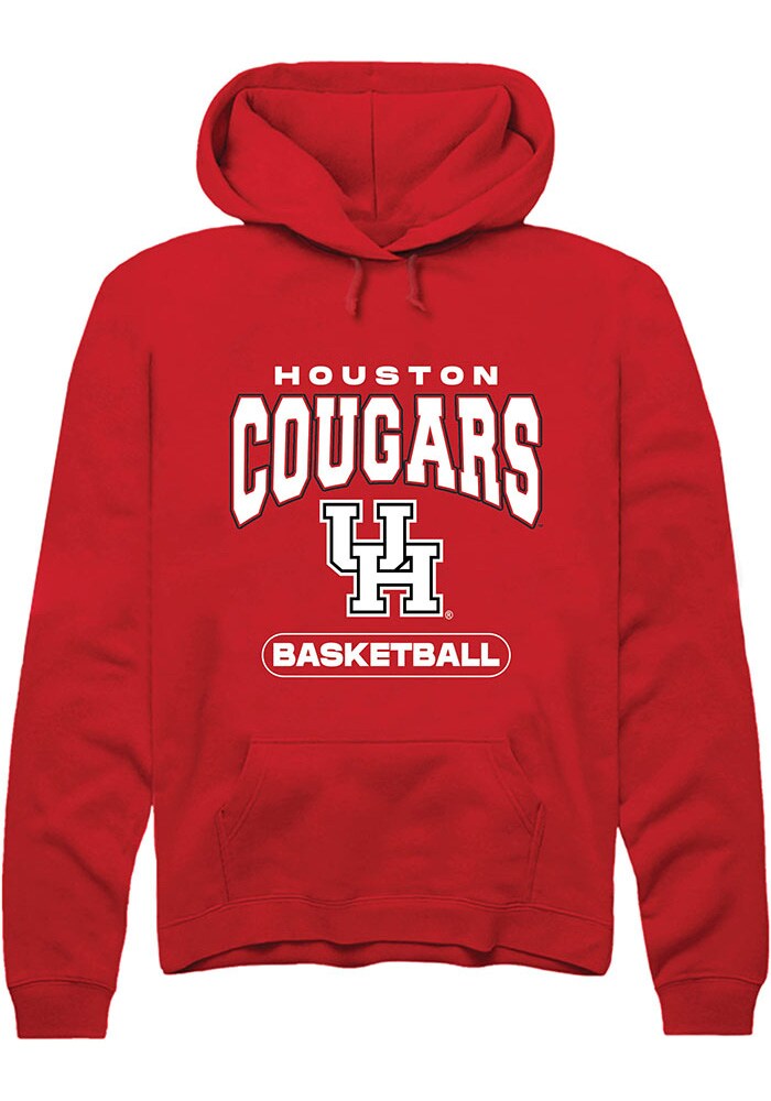Houston Cougars Mens Red Basketball Long Sleeve Hoodie