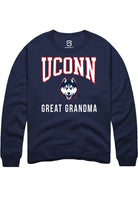 UConn Huskies Unisex Great Grandma Navy Crew Sweatshirt