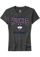 UConn Huskies Womens Volleyball Heather Charcoal Short Sleeve T-Shirt
