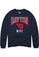 Dayton Flyers Mens Navy Blue Wife Long Sleeve Crew Sweatshirt