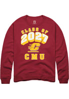Central Michigan Chippewas Mens Maroon Class of 2027 Long Sleeve Crew Sweatshirt