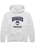 UConn Huskies Youth Womens Ice Hockey White Hoodie