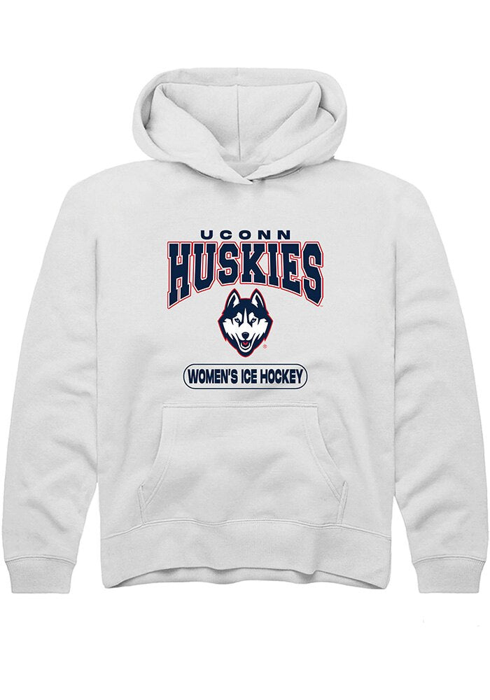 UConn Huskies Youth Womens Ice Hockey White Hoodie