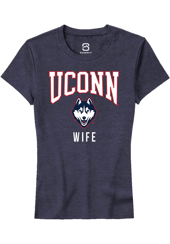 UConn Huskies Womens Wife Heather Navy Short Sleeve T-Shirt