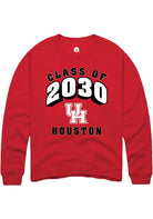 Houston Cougars Mens Red Class of 2030 Long Sleeve Crew Sweatshirt