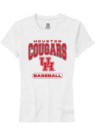 Houston Cougars Womens White Baseball Short Sleeve T-Shirt