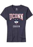 UConn Huskies Womens Cousin Heather Navy Short Sleeve T-Shirt
