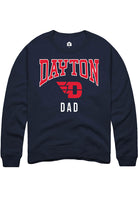 Dayton Flyers Mens Navy Blue Dad Long Sleeve Crew Sweatshirt