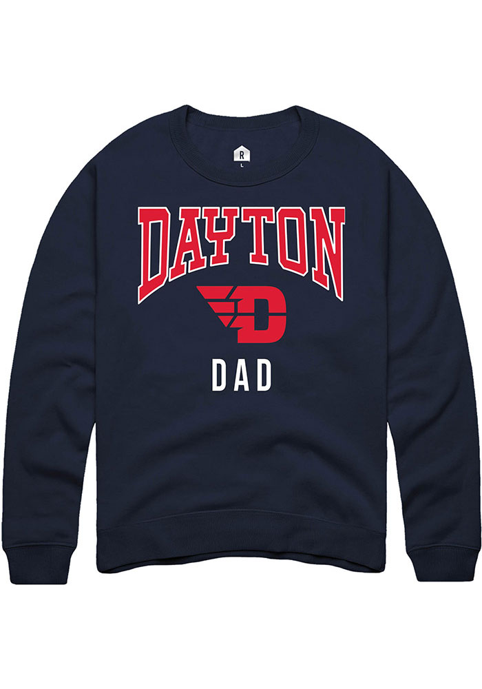 Dayton Flyers Mens Navy Blue Dad Long Sleeve Crew Sweatshirt