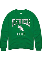 North Texas Mean Green Mens Kelly Green Uncle Long Sleeve Crew Sweatshirt