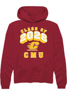 Central Michigan Chippewas Mens Maroon Class of 2028 Long Sleeve Hoodie
