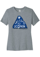 UConn Huskies Womens Welcome to UConn Heather Grey Short Sleeve T-Shirt