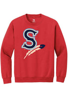 Spokane Indians Unisex Red Primary Logo Unisex Crew Neck Sweatshirt